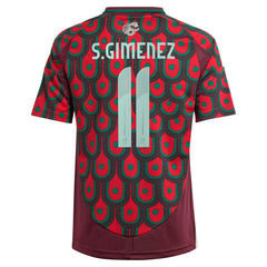 Santiago Giménez Mexico National Team Youth 2024 Home Replica Player Jersey Burgundy - Adidas