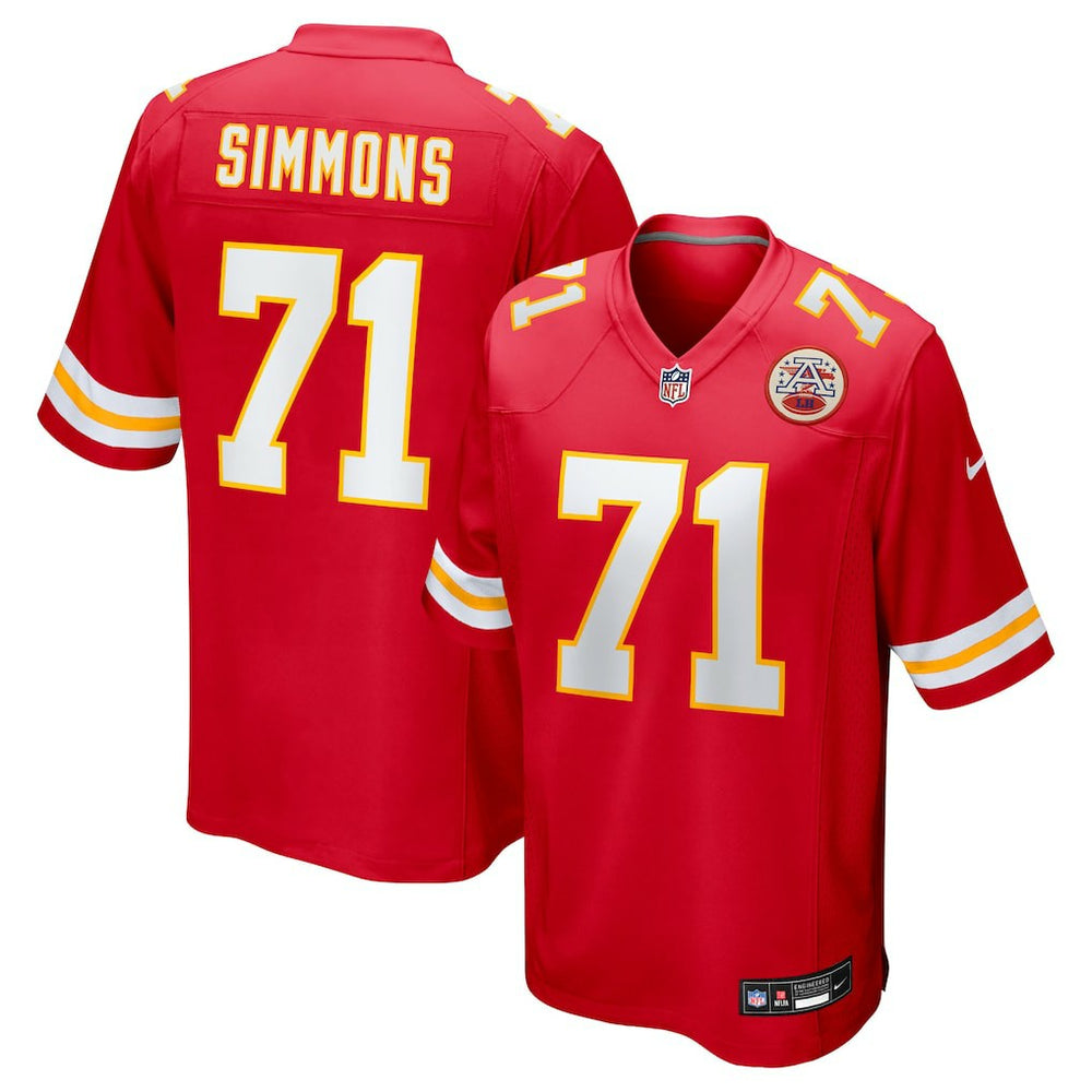 Josh Simmons Kansas City Chiefs 2025 NFL Draft First Round Pick Game Jersey - Red