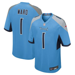 Cameron Ward Tennessee Titans 2025 NFL Draft First Round Pick Game Jersey - Light Blue