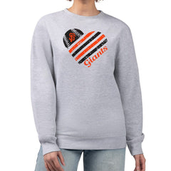 San Francisco Giants G-III 4Her by Carl Banks Women's Heart Logo Fleece Pullover Sweatshirt Heather Gray