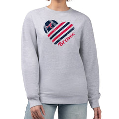 Atlanta Braves G-III 4Her by Carl Banks Women's Heart Logo Fleece Pullover Sweatshirt Heather Gray