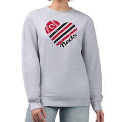 Cincinnati Reds G-III 4Her by Carl Banks Women's Heart Logo Fleece Pullover Sweatshirt Heather Gray