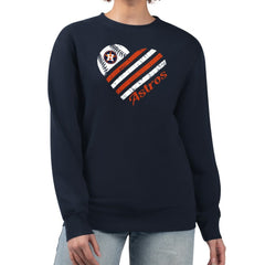 Houston Astros G-III 4Her by Carl Banks Women's Heart Logo Fleece Pullover Sweatshirt Navy