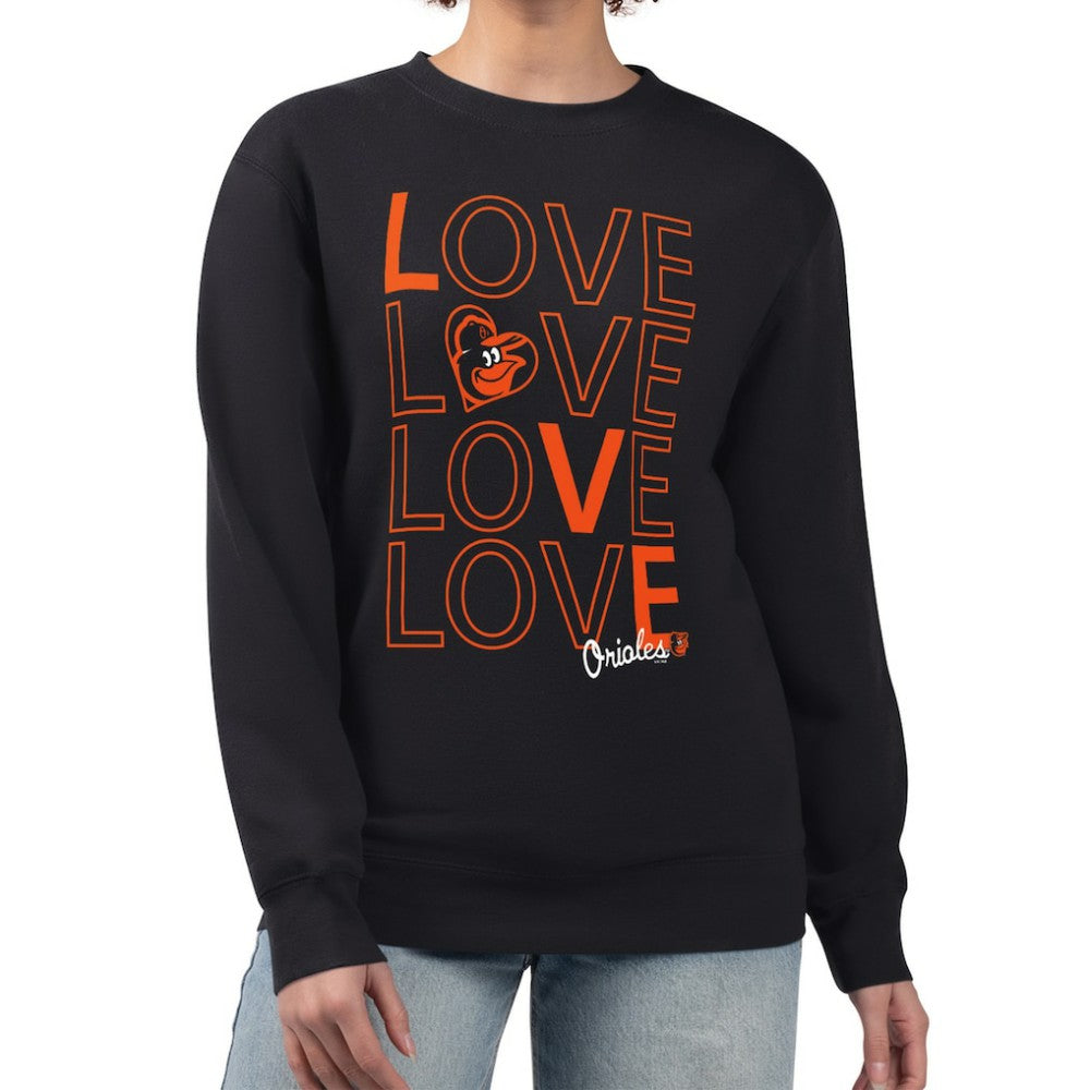 Baltimore Orioles G-III 4Her by Carl Banks Women's Love Team Logo Fleece Pullover Sweatshirt Black