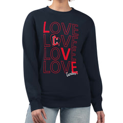 Cleveland Guardians G-III 4Her by Carl Banks Women's Love Team Logo Fleece Pullover Sweatshirt Navy