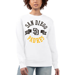 San Diego Padres G-III 4Her by Carl Banks Women's Team Logo Fleece Pullover Sweatshirt White