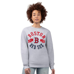 Boston Red Sox G-III 4Her by Carl Banks Women's Team Logo Fleece Pullover Sweatshirt Heather Gray