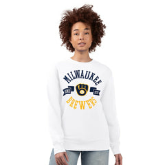 Milwaukee Brewers G-III 4Her by Carl Banks Women's Team Logo Fleece Pullover Sweatshirt White