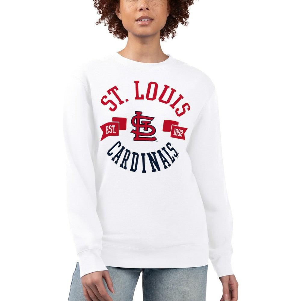 St. Louis Cardinals G-III 4Her by Carl Banks Women's Team Logo Fleece Pullover Sweatshirt White