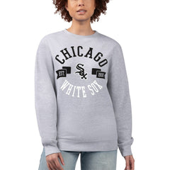 Chicago White Sox G-III 4Her by Carl Banks Women's Team Logo Fleece Pullover Sweatshirt Heather Gray