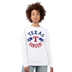 Texas Rangers G-III 4Her by Carl Banks Women's Team Logo Fleece Pullover Sweatshirt White