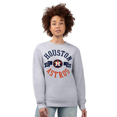 Houston Astros G-III 4Her by Carl Banks Women's Team Logo Fleece Pullover Sweatshirt Heather Gray