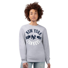 New York Yankees G-III 4Her by Carl Banks Women's Team Logo Fleece Pullover Sweatshirt Heather Gray