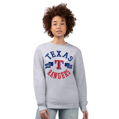 Texas Rangers G-III 4Her by Carl Banks Women's Team Logo Fleece Pullover Sweatshirt Heather Gray