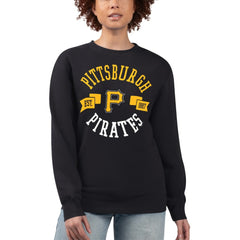 Pittsburgh Pirates G-III 4Her by Carl Banks Women's Team Logo Fleece Pullover Sweatshirt Black