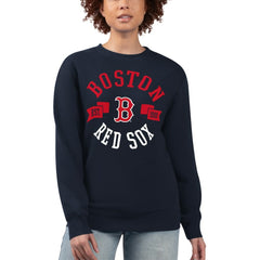 Boston Red Sox G-III 4Her by Carl Banks Women's Team Logo Fleece Pullover Sweatshirt Navy