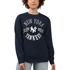 New York Yankees G-III 4Her by Carl Banks Women's Team Logo Fleece Pullover Sweatshirt Navy