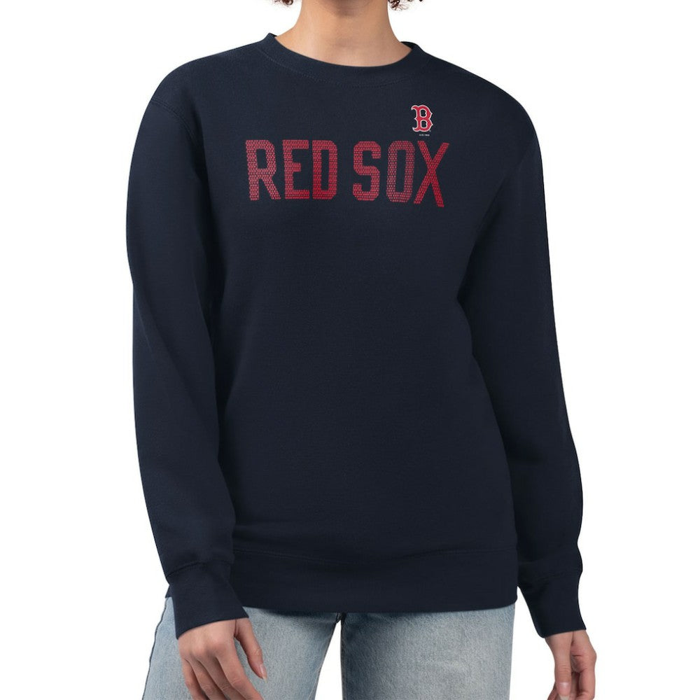 Boston Red Sox G-III 4Her by Carl Banks Women's Dot Print Team Logo Fleece Pullover Sweatshirt Navy