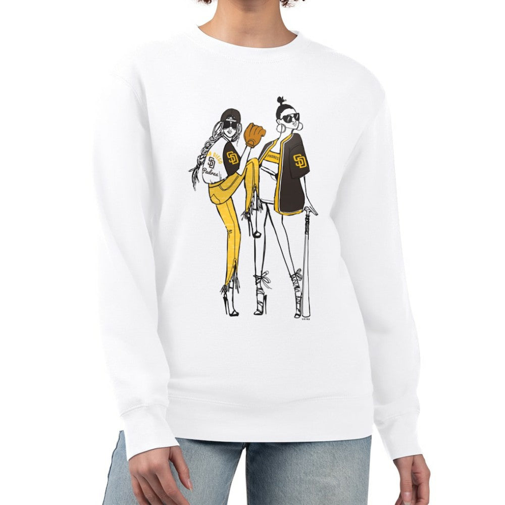 San Diego Padres G-III 4Her by Carl Banks Women's Baseball Girls Fleece Pullover Sweatshirt White