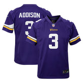 Jordan Addison Minnesota Vikings Youth Game Jersey - Purple