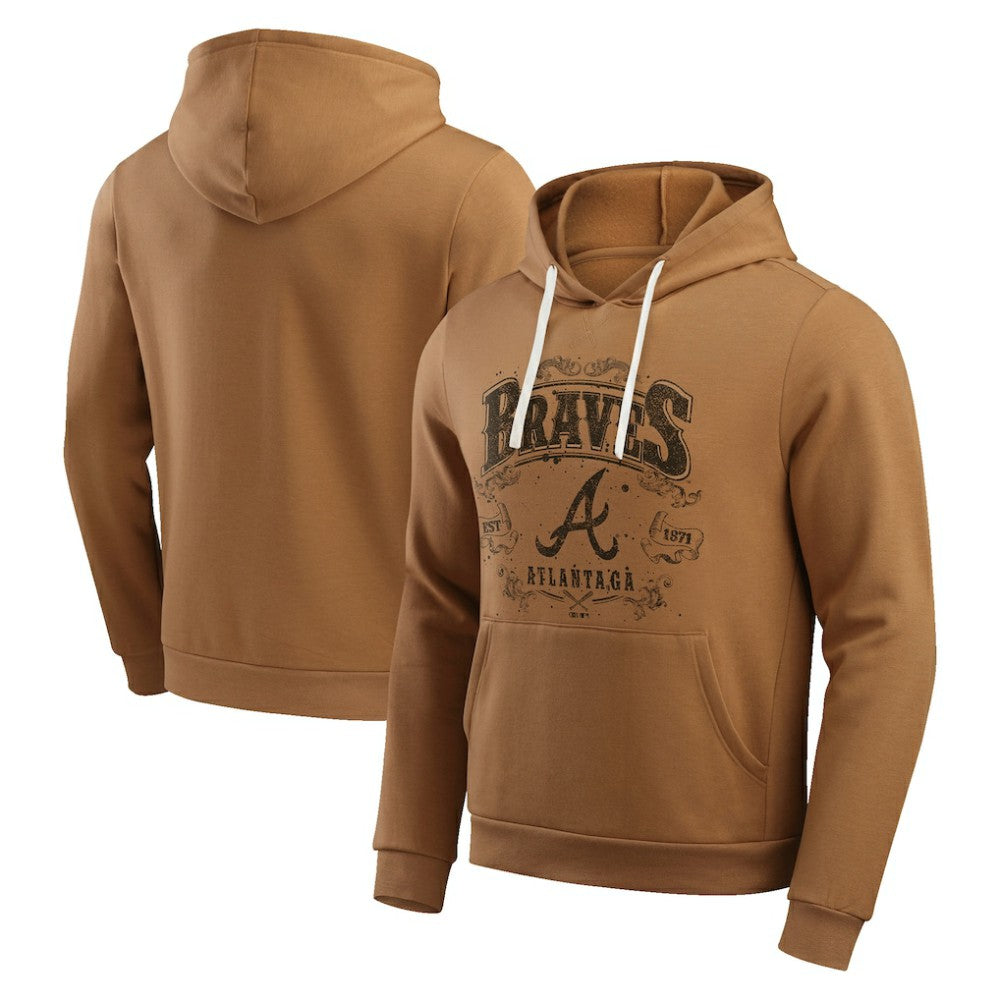 Atlanta Braves Darius Rucker Collection Camp Fleece Pullover Hoodie Tan