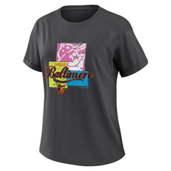 Baltimore Orioles WEAR by Erin Andrews Women's Domestic Box Color Boyfriend T-Shirt Charcoal