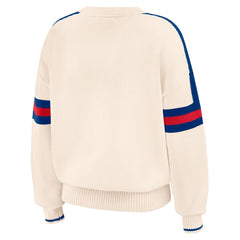Chicago Cubs WEAR by Erin Andrews Women's Stripe Pullover Sweater Cream