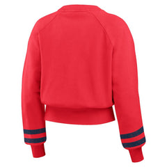 St. Louis Cardinals WEAR by Erin Andrews Women's Vintage Washed Cropped Pullover Sweatshirt Red