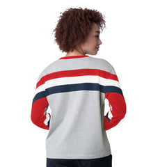 St. Louis Cardinals Starter Women's Triple A Fashion Color Block Long Sleeve Top Heather Gray