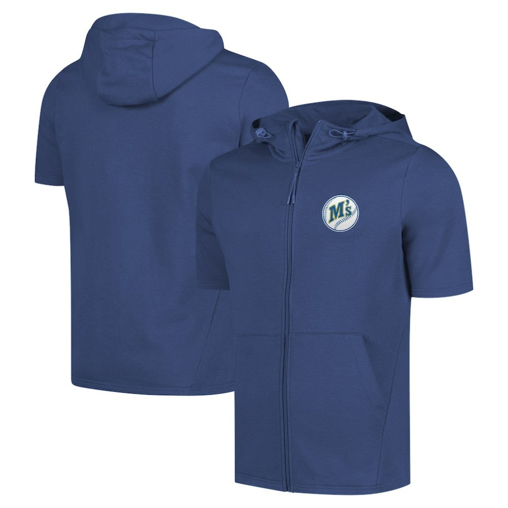 Seattle Mariners Levelwear Recruit Short Sleeve Full-Zip Hoodie Royal