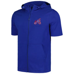 Atlanta Braves Levelwear Recruit Short Sleeve Full-Zip Hoodie Royal