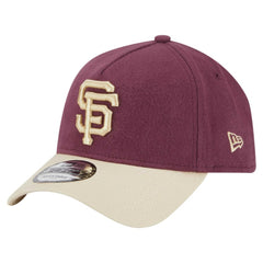 San Francisco Giants Moleskin Crown A-Frame 9FORTY Adjustable Hat Maroon | New Era
