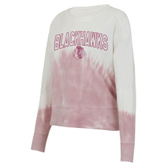 Chicago Blackhawks Concepts Sport Women's Orchard Tie-Dye Long Sleeve Top Pink/White