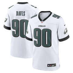 Jordan Davis Philadelphia Eagles White Game Jersey - White