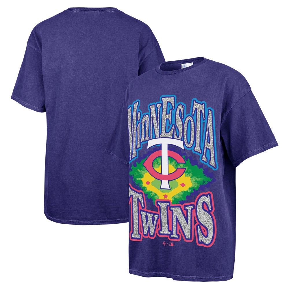 Minnesota Twins Women's Flashing Lights Boyfriend T-Shirt Navy | 47 brand