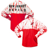 New Jersey Devils Spirit Jersey Unisex Crystal Half Dye Long Sleeve T-Shirt Red