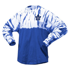 Toronto Maple Leafs Spirit Jersey Unisex Crystal Half Dye Long Sleeve T-Shirt Blue