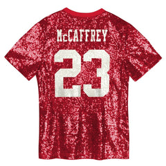 Christian McCaffrey San Francisco 49ers Women's Player Name & Number V-Neck Fashion Jersey - Scarlet outlet