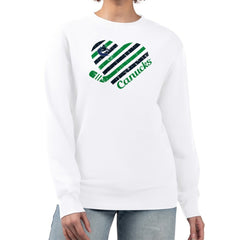 Vancouver Canucks G-III 4Her by Carl Banks Women's Heart Graphic Pullover Sweatshirt White