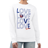 New York Islanders G-III 4Her by Carl Banks Women's Lots Of Love Team Logo Graphic Pullover Sweatshirt White
