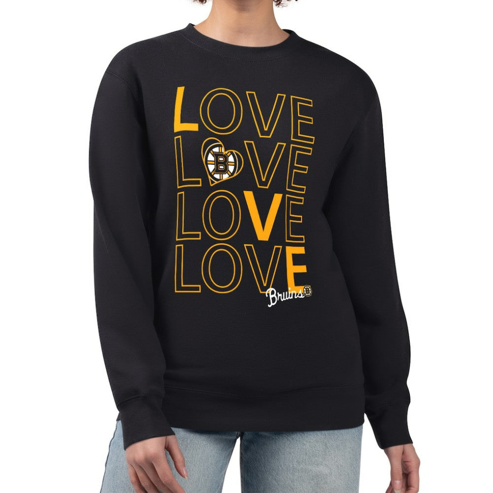 Boston Bruins G-III 4Her by Carl Banks Women's Lots Of Love Team Logo Graphic Pullover Sweatshirt Black