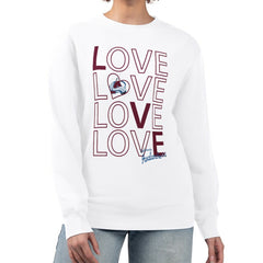 Colorado Avalanche G-III 4Her by Carl Banks Women's Lots Of Love Team Logo Graphic Pullover Sweatshirt White