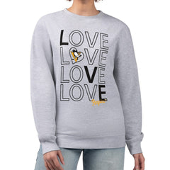 Pittsburgh Penguins G-III 4Her by Carl Banks Women's Lots Of Love Team Logo Graphic Pullover Sweatshirt Heather Gray