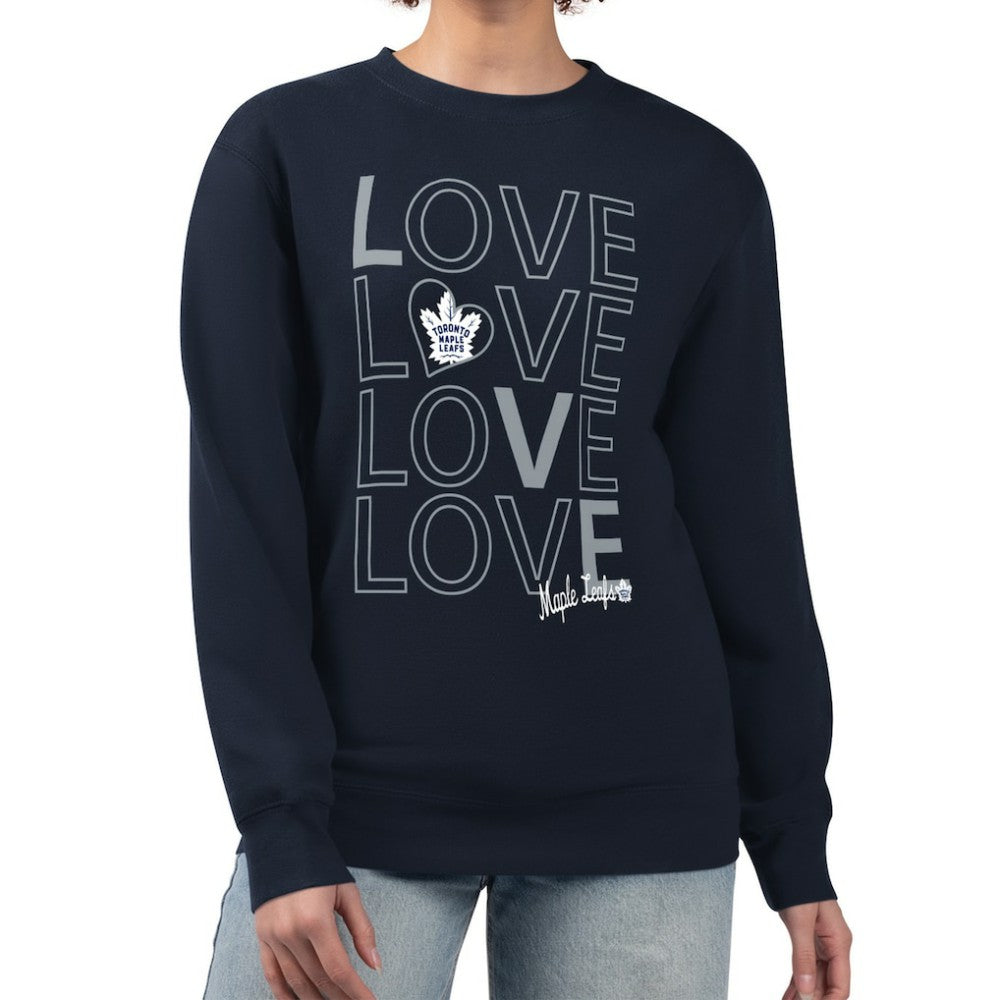 Toronto Maple Leafs G-III 4Her by Carl Banks Women's Lots Of Love Team Logo Graphic Pullover Sweatshirt Navy