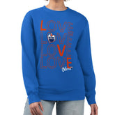 Edmonton Oilers G-III 4Her by Carl Banks Women's Lots Of Love Team Logo Graphic Pullover Sweatshirt Royal