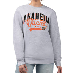 Anaheim Ducks G-III 4Her by Carl Banks Women's Filigree Team Graphic Fleece Pullover Sweatshirt Heather Gray