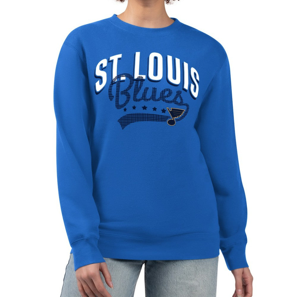 St. Louis Blues G-III 4Her by Carl Banks Women's Filigree Team Graphic Fleece Pullover Sweatshirt Blue