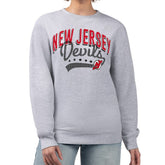 New Jersey Devils G-III 4Her by Carl Banks Women's Filigree Team Graphic Fleece Pullover Sweatshirt Heather Gray