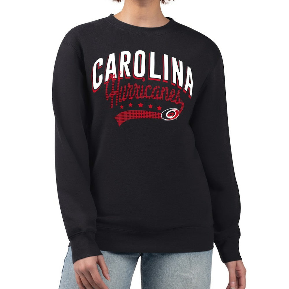 Carolina Hurricanes G-III 4Her by Carl Banks Women's Filigree Team Graphic Fleece Pullover Sweatshirt Black