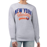 New York Islanders G-III 4Her by Carl Banks Women's Filigree Team Graphic Fleece Pullover Sweatshirt Heather Gray